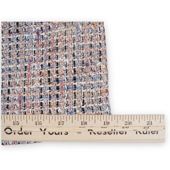 Loft Petite Tweed‎ Pocket Shift Skirt Size 0P White Blue Stylish Modern Mosiac - Picture 6 of 14